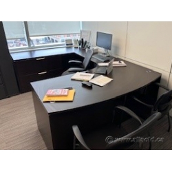 Espresso U/C Suite Bow Front Office Desk w/ Knee Space, Lateral